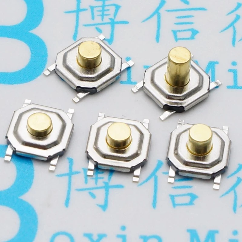 4 2.5 Mm Button Switch Waterproof Metal Copper Head 50pcs/lot Smd 4*4*2.5mm 5.2*5.2*2.5 Mm Touch Micro Switch 4