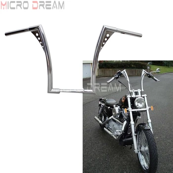 

Chrome Motorcycle 1-1/4" Ape Hangers Handlebar 16" Rise Fat Bars for Harley Softail FLST FXST Bobber Dyna Sportster XL883 XL1200