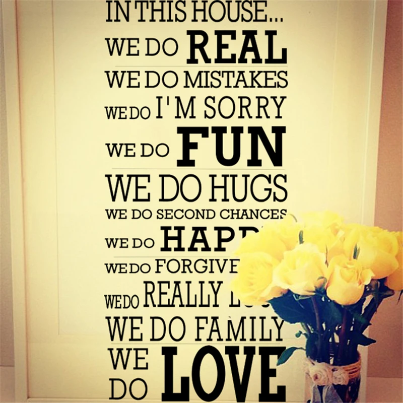 house rules family love vinyl wall stickers quotes living room home