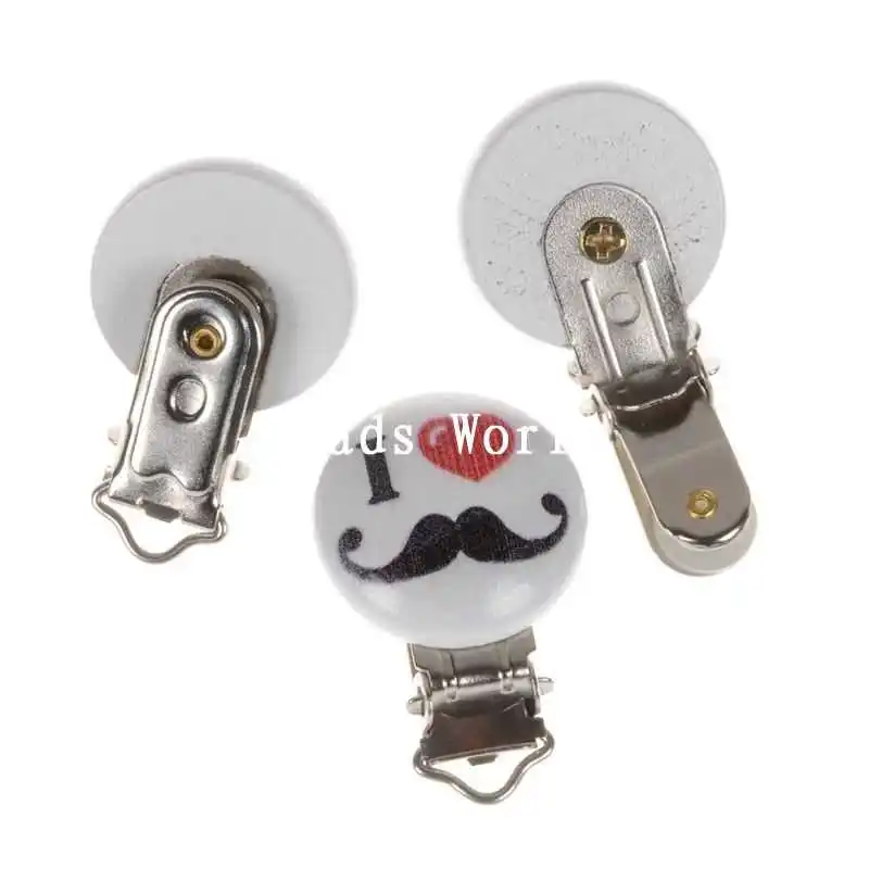 5 шт. Лидер продаж белая круглая деревянная детская пустышка на цепочке с