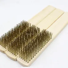 Ювелирные изделия делая инструменты для удаления ржавчины щетки для чистки бытовые инструменты для уборки с деревянной ручкой латунная проволочная щетка 120 шт./лот