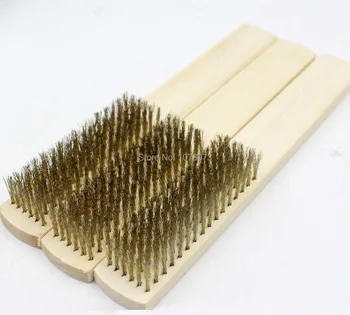 

Jewelry Making Tools Derusting Cleaning Brushes Household Cleaning Tools Wooden Handle Brass Wire Brush 120pcs/lot