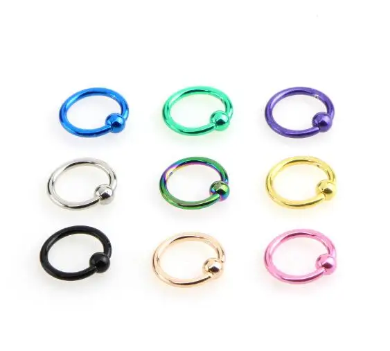 

8 mm Circle Multi Colors Nose Jewelry Lip Ear Fake Stud Earrings Punk Gothic Septum False Hoop Navel Body Piercing Jewelry