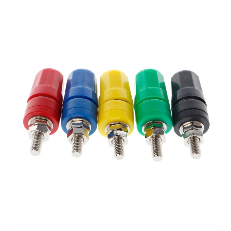 

5 Pcs M4x36 Copper Terminal 4mm Banana Plug Jack Socket 20A Binding Post Connector