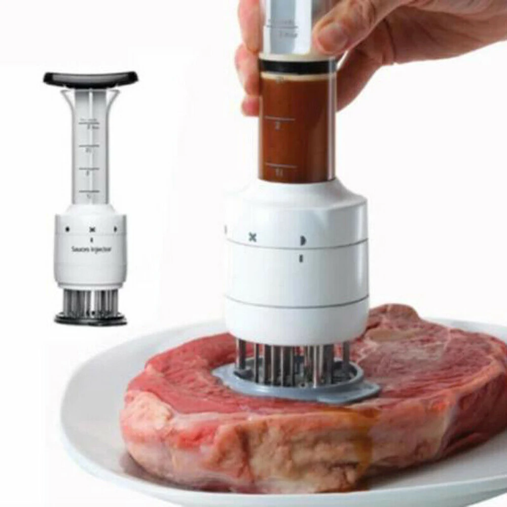 Высокое качество Мясо Tenderizer иглы инжекторы нержавеющая сталь стейк мясо инжектор маринад вкус шприц кухня инструменты