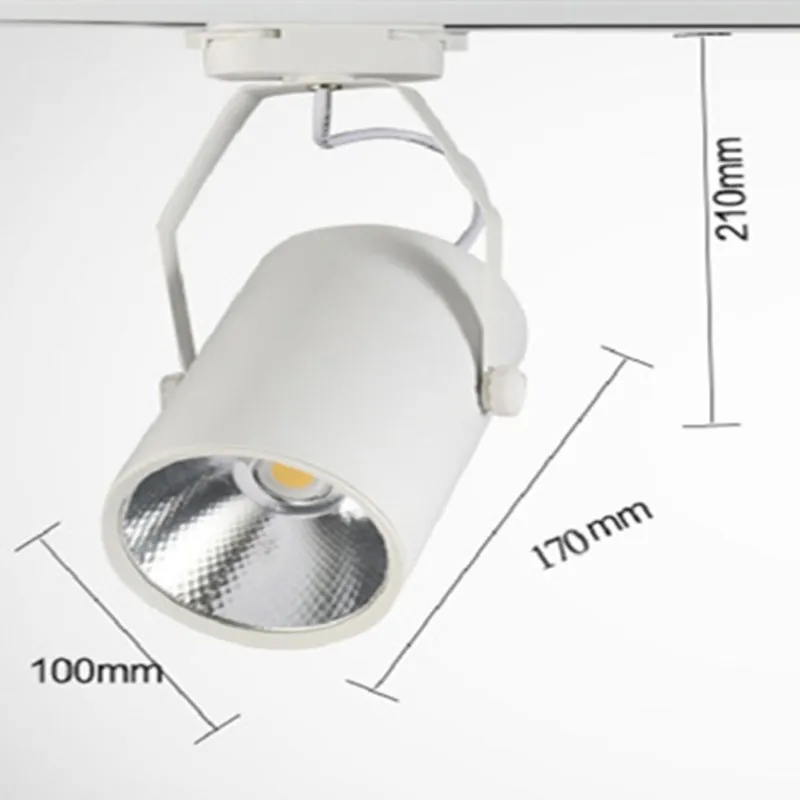 1 шт./лот AC 110 В/220 В фары Трек магазин одежды прожекторы светодиодные прожекторы COB Трек свет 30 Вт окно дисплея освещения
