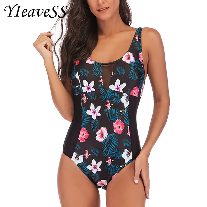 One Piece Swimsuit Plus Size Swimwear Women Push Up Bathing Suit Vintage Monokini Bodysuit Beach Wear High Cut Swim Suit