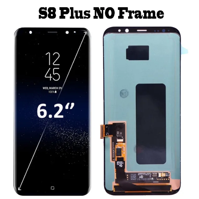 5,8 ''/6,2'' дисплей с рамкой для samsung S8 G950F G950U lcd S8 Plus G955 G955F с кодирующий преобразователь сенсорного экрана в сборе - Цвет: S8 Plus No Frame