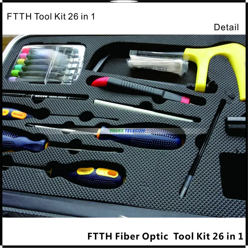 26 In 1 Fiber Optic FTTH Tool Kit with Cutter