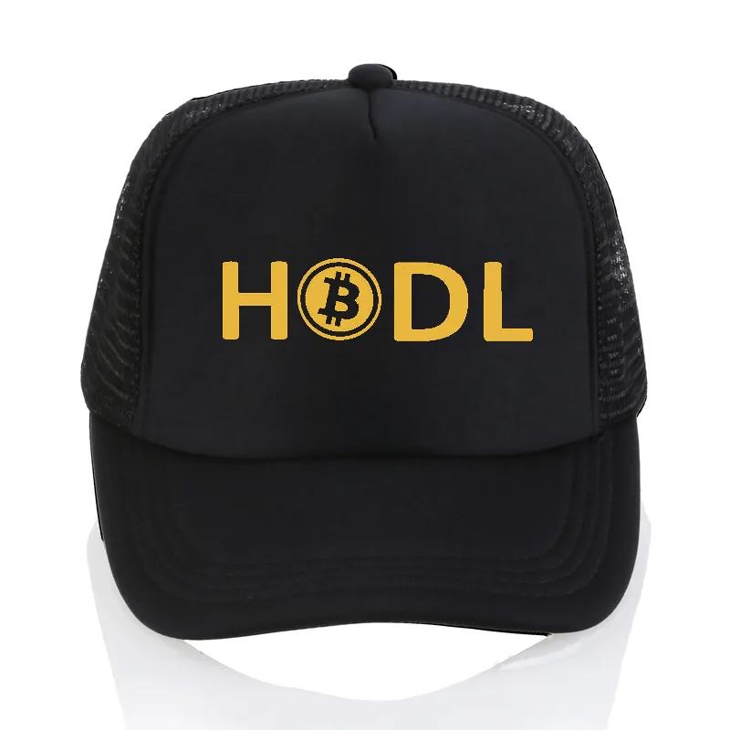 HODL Биткоин шляпа хлопок папа шляпа тренд Редкие бейсболки Биткоин знак бейсболка кепка с принтом Tumblr хип-хоп для мужчин и женщин - Цвет: Черный