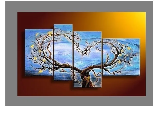 Four pieces Large Modern Abstract Wall Decor art oil painting canvas NO frame ---SCX2 | Дом и сад