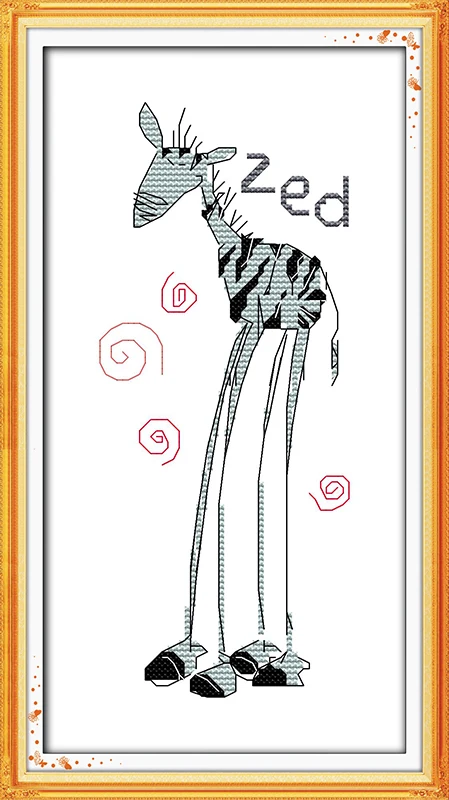 

Zebra with long legs Counted 11CT Printed 14CT DMC Cross Stitch Set DIY Chinese Cotton Cross-stitch Kits Embroidery Needlework