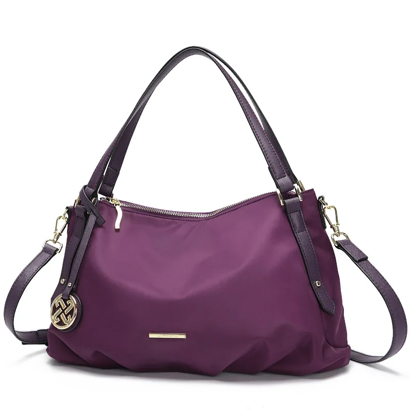 JIANXIU Brand Women Handbag Nylon 3 Color Female Top-hand Bag Casual Shoulder Crossbody Bags For Women New Large Size Tote - Цвет: Purple