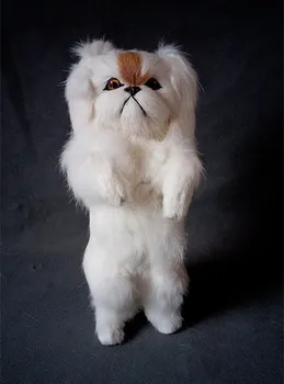 

Simulation Pekingese polyethylene&furs Pekingese model funny gift about 25*8CM