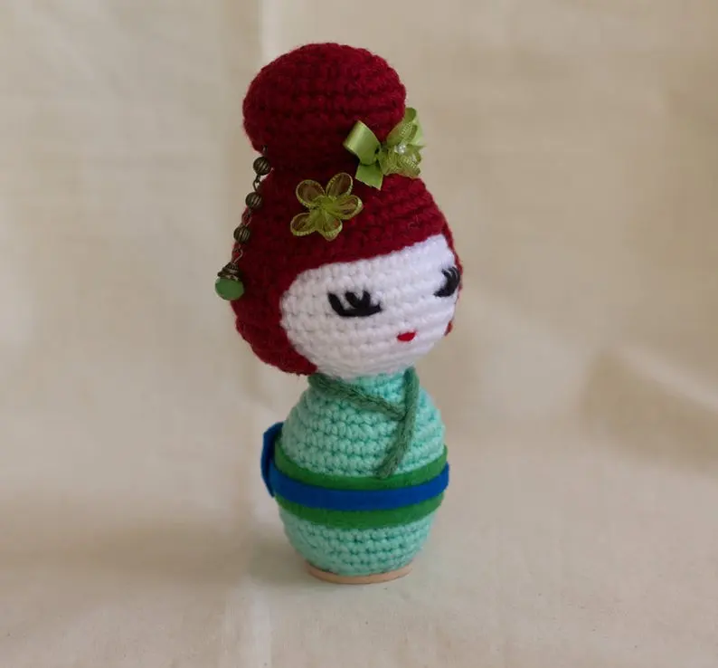 Крючком игрушки amigurumi погремушка ручной работы Япония Девушка номер модели SY122