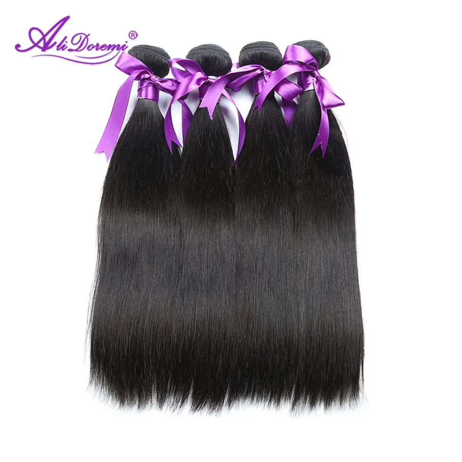 Alidoremi Brazilian Straight hair 4 Bundles With Free Middle Three Part Lace Closure Non remy Natural Color 100 Human Hair Weave Alidoremi Brazilian Straight hair 4 Bundles With Free Middle Three Part Lace Closure Non remy Natural Color 100 Human Hair Weave