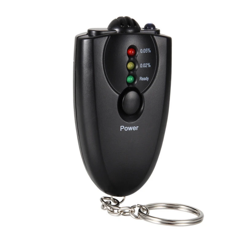 

Portable Keychain Red Light LED Flashlight Alcohol Breath Tester Breathalyzer Mini Professional Key Chain Alcohol Meter Analyzer