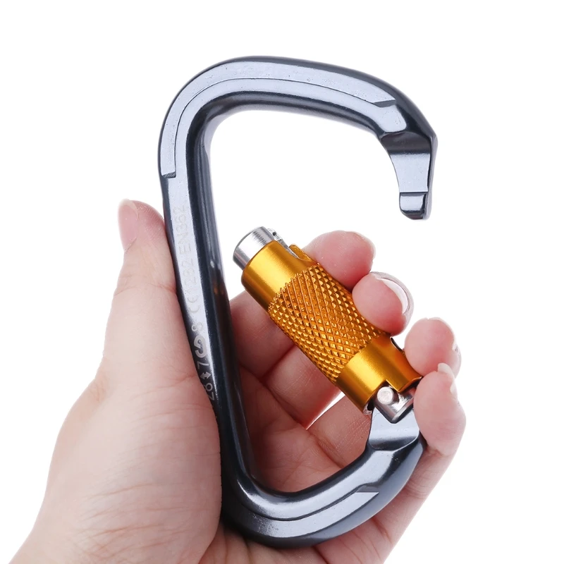 28KN Professional Carabiner D Shape Auto Locking Buckle Rock Climbing