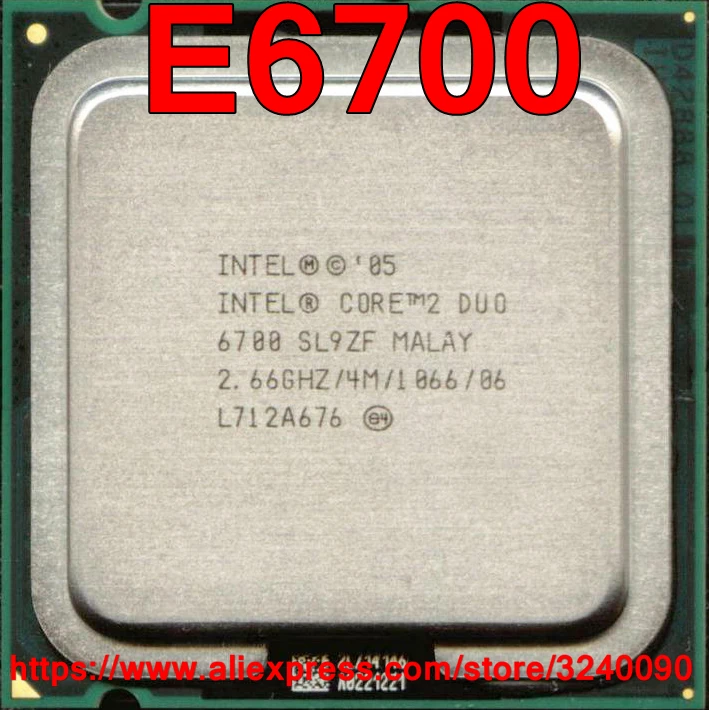 

Original Intel CPU Core 2 Duo E6700 Processor 2.66GHz/4M/1066MHz Dual-Core Socket 775 free shipping speedy ship out