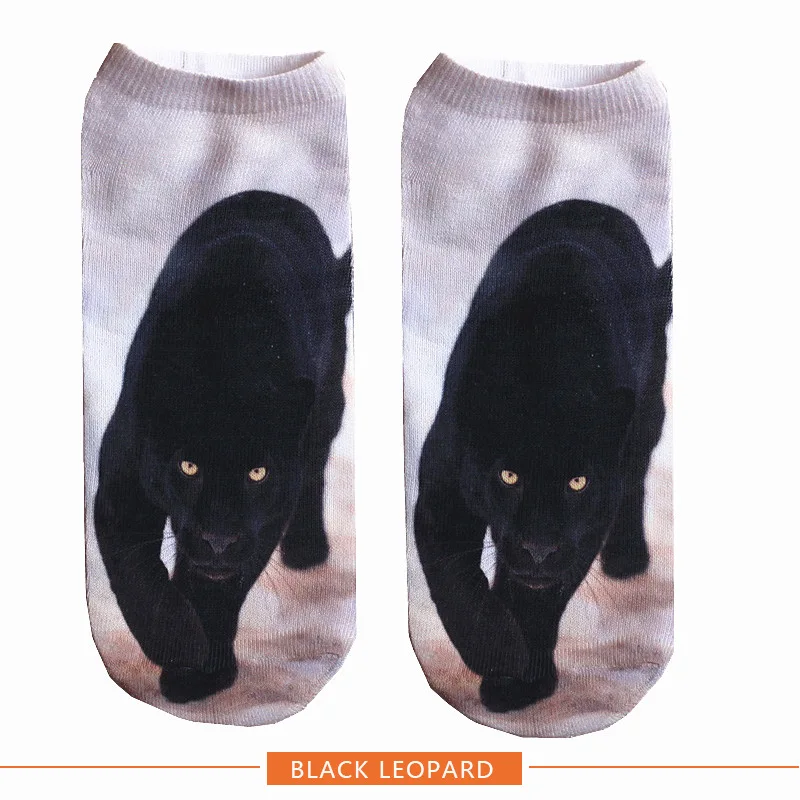 Женские брендовые носки с 3D принтом, модные популярные носки унисекс в стиле Харадзюку, тигр, Лев, деньги, серия, женские забавные повседневные короткие носки