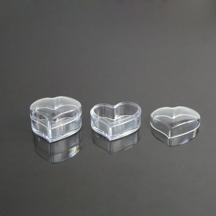 

100 pcs/lot 3g heart shape cream jar, mini cute cosmetic container, plastic sample jar,heart shape container