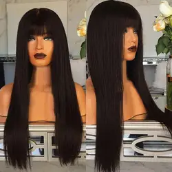 Мода Синтетический Длинные черные Натуральные Прямые волосы полные парики для Для женщин Горячая Распродажа Для женщин длинные черные