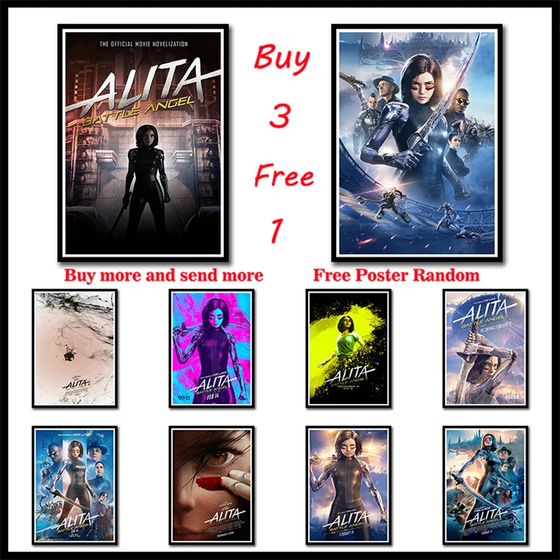 Alita: Боевой ангел фильм белая бумага с покрытием постер украшение настенная