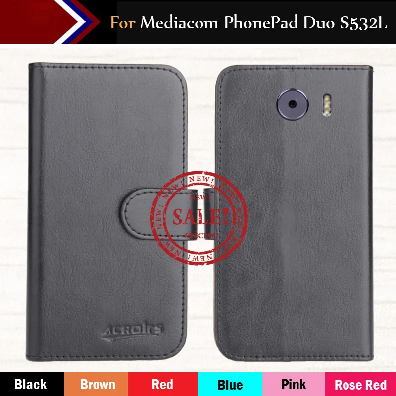 

Factory Direct! Mediacom PhonePad Duo S532L Case 6 Colors Ultra-thin Leather Exclusive 100% Special Phone Cover Cases+Tracking