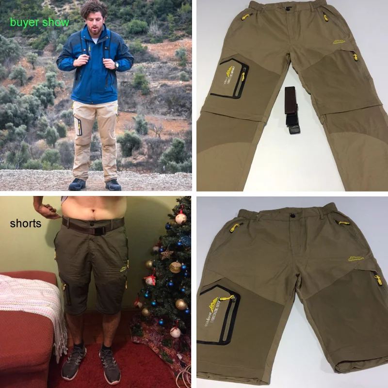 LoClimb في الهواء الطلق سراويل للتسلق الرجال الجبلية تسلق السراويل القابلة للإزالة رجل الإرتحال السراويل الربيع/الصيف سريعة الجافة السراويل ...