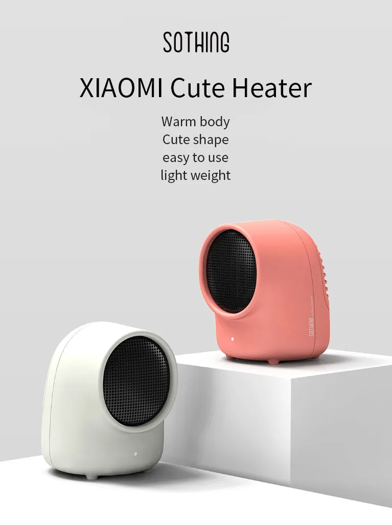 Xiaomi Sothing, мини тепловентилятор, настольный теплый электронный обогреватель, милый маленький портативный обогреватель для зимы, дома, офиса