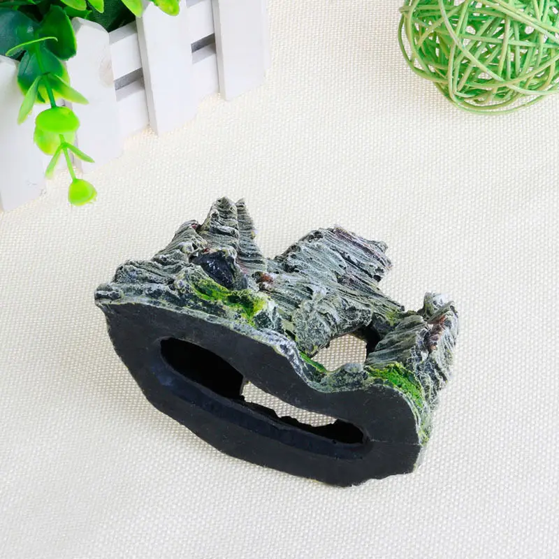 1pc Artificial Fish Tank Rockery Resin Ornament Hiding Cave for Aquarium Decoration Accessories