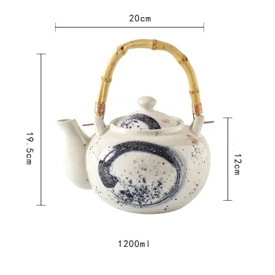 NIMITIME японский стиль ретро ручная роспись керамический чайник домашний отель Ресторан Китайский большой чайник подъемный луч горшок - Цвет: Teapot B