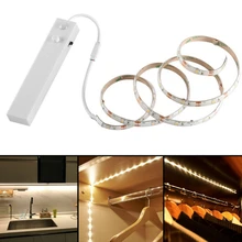 1-5 м светодиодный полоса с PIR полоса детектора движения световая полоса работы батареи ленточное освещение/шкаф освещение бытовые продукты