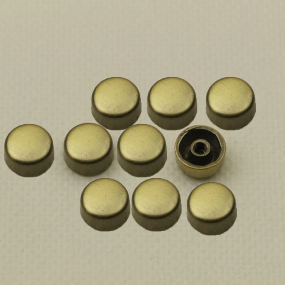 10Pcs 1cm Bag Bottom Stud Rivet Screw Cloth Shoe Bag Hardware Belt DIY Round Metal Replacement Bag Accessories Gold Silver Black