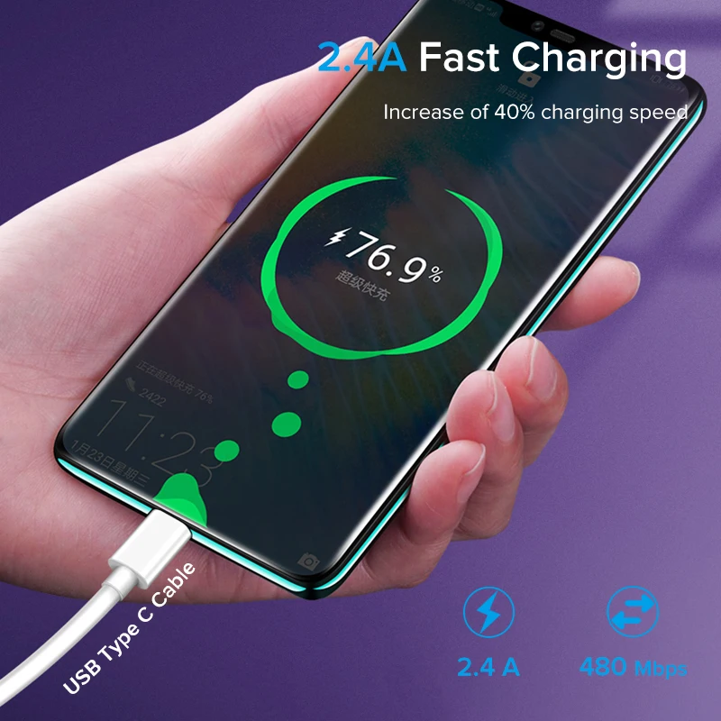 EECPT USB نوع C كابل ل شياو mi الأحمر mi ملاحظة 7 mi 9 سريع شحن نوع-C المحمول الهاتف سلك USB C كابل لسامسونج S10 S9 هواوي