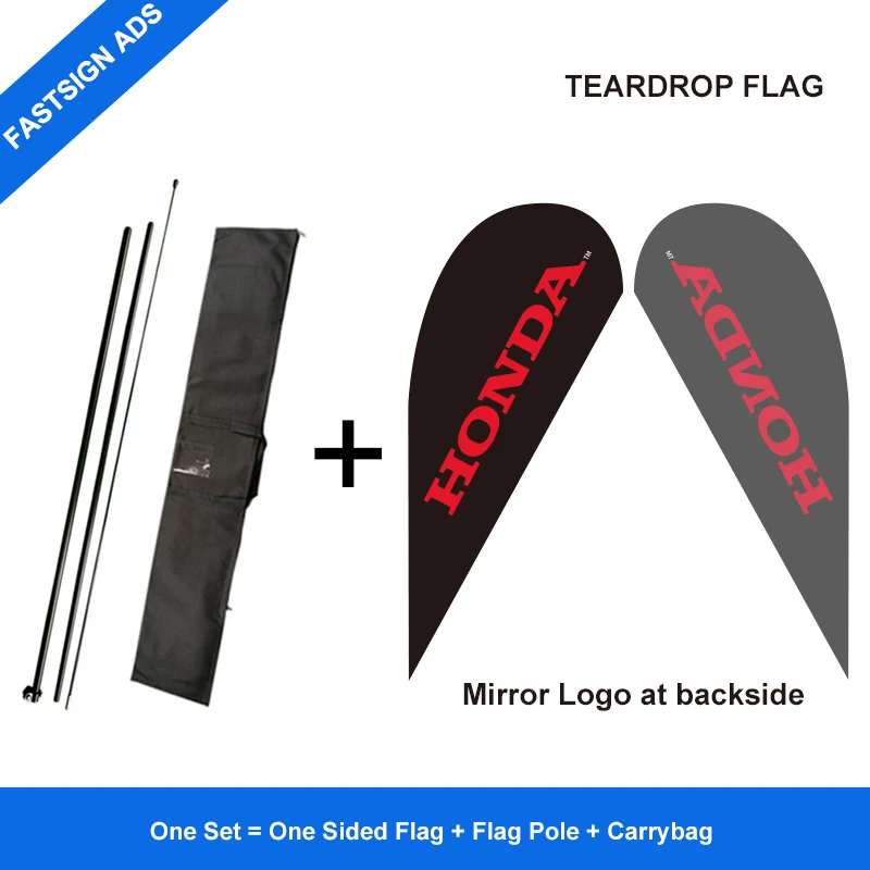 FASTSIGN капфлаг рекламной слезы с шипованной основой - Цвет: One Side Poles Bag