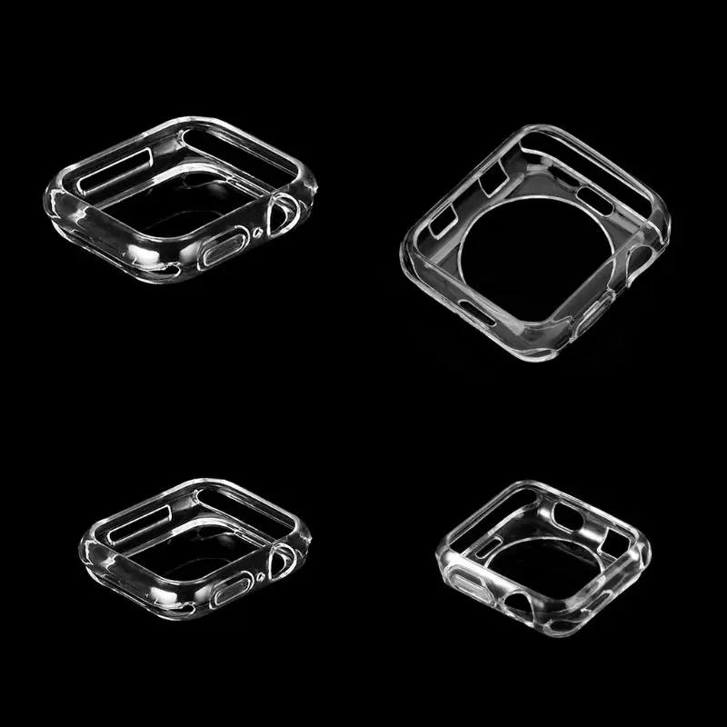

38mm/40mm/42mm/44mm Soft TPU Scratch Resist Frame Protective Cover Shell Transparent For Apple Watch Iwatch 4