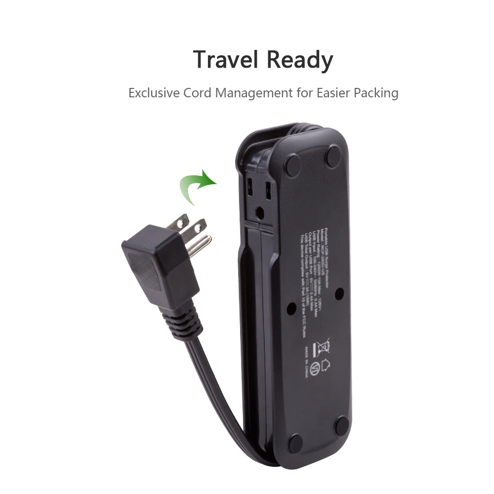 NTON POWER Travel Power Strip с USB американской электрической плоской вилкой мини настольная