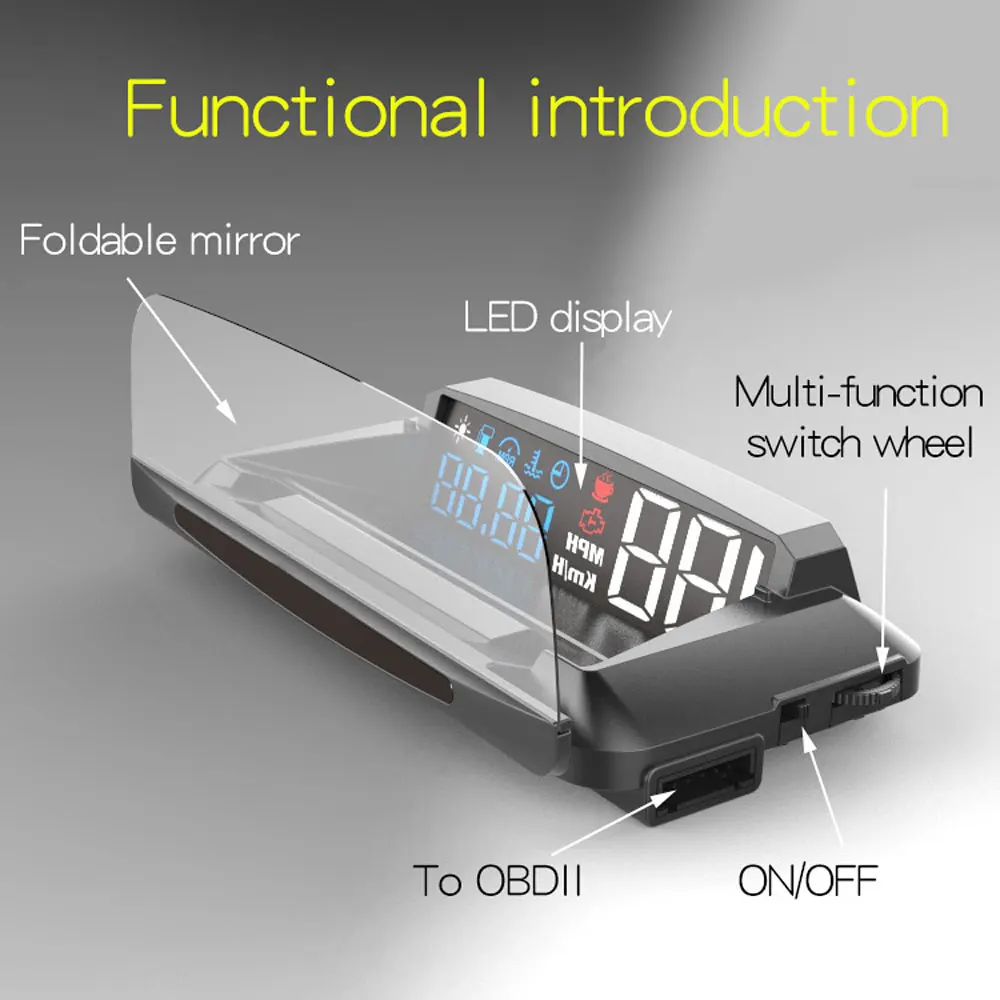 Новейший Actisafety H400 OBDII 12V автомобильный HUD Дисплей светодиодный проектор на лобовое стекло Предупреждение скорости OBD2 автомобильный HUD Дисплей на лобовое стекло