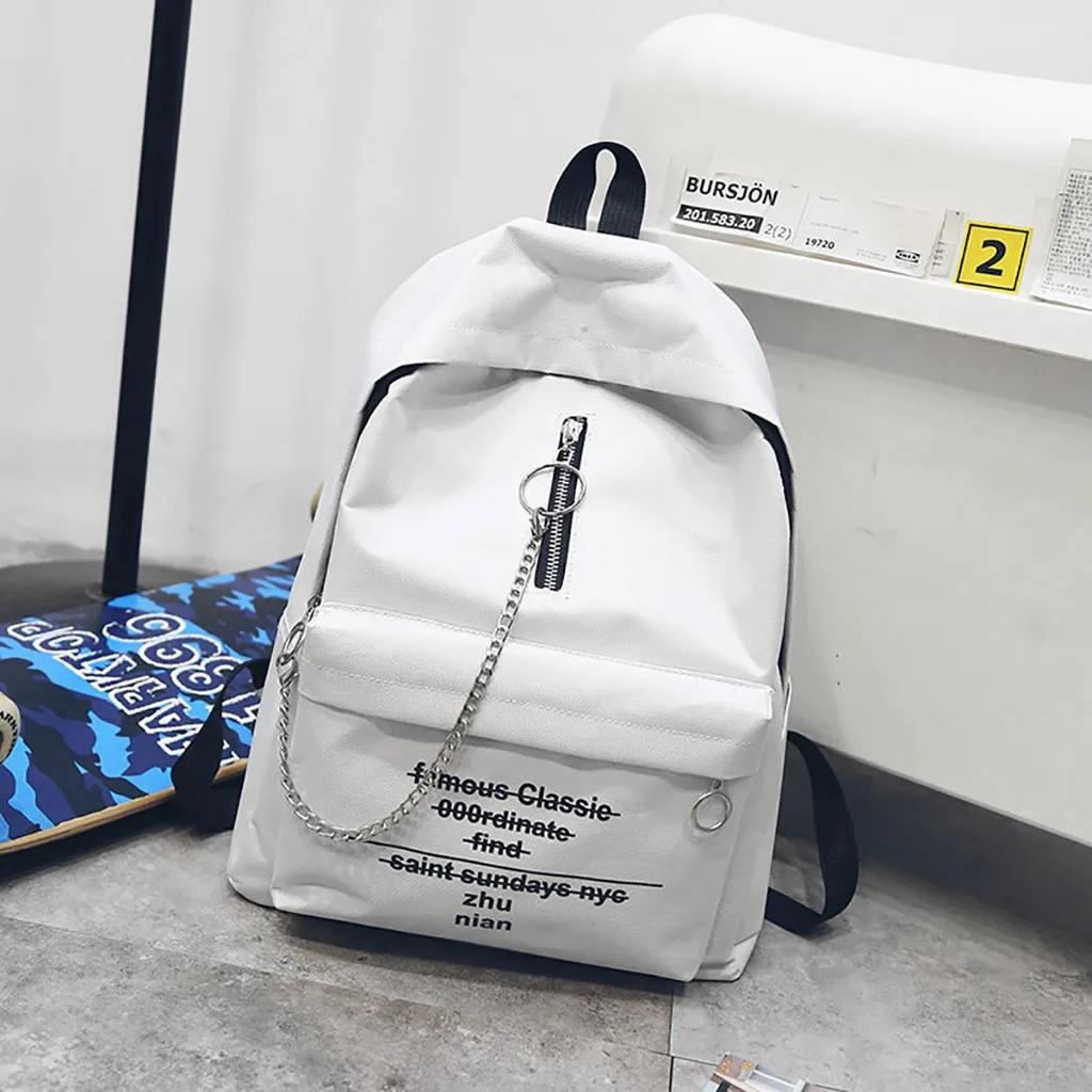 

fashion Women Letter Print Shoulder Bag Fashion Trend Chain Backpack gray Shoulder Bag Mochila de mujer4.217