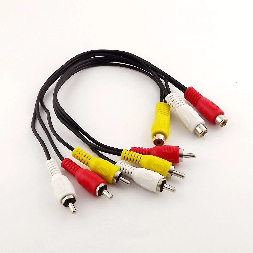 TENINYU 3 RCA Cable Splitter 3 RCA Female Jack to 6 RCA Male Plug Splitter Audio Video Av Adapter Cable 12inch TENINYU 3 RCA Cable Splitter 3 RCA Female Jack to 6 RCA Male Plug Splitter Audio Video Av Adapter Cable 12inch