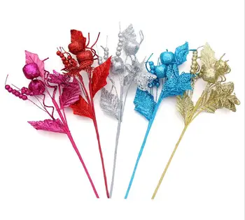 

5pcs 24*14cm Butterfly With Fruits Branch Branches For Wedding Party Home Tree Decoration Pink/Red/Gold/Silver/Blue For Pick
