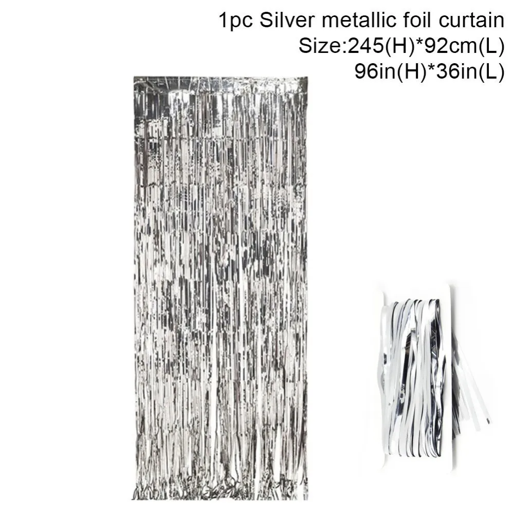 Silver Curtain Розовое золото фольга шторы с кисточкой стол юбка невесты, чтобы быть день рождения украшения для взрослых свадебные украшения mariage - Цвет: Silver Curtain