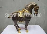 

Royal purple Bronze 24K Gold-plated Tang Horse Lucky wealth Feng Shui Statue