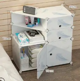 Луи Мода тумбочки общежитии пластиковый прикроватный шкаф в сборе хранения простой современный спальня - Цвет: G23
