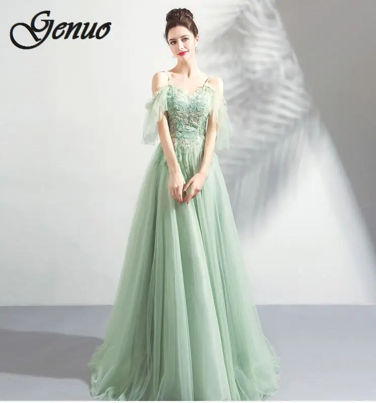 

Genuo 2019 New Pattern Sexy Deep V Neck Full Dress Pink Sequins Mesh Long Dresses Evening Gowons Women Vestidos
