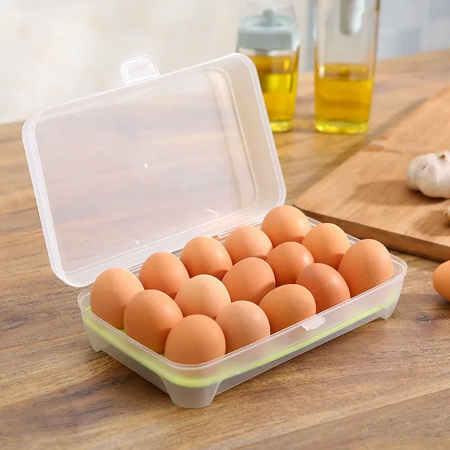 Kitchen Egg Storage Box 15 Grid Egg Box Double Layer Multifunctional