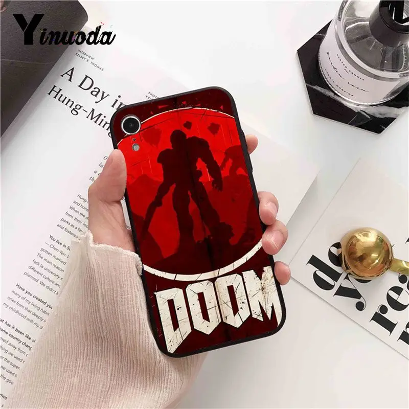 Yinuoda череп игра Doom новое поступление черный чехол для телефона для iPhone 5 5Sx 6 7 7plus 8 8Plus X XS MAX XR 10 Чехол - Цвет: A2