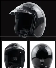 Alemão Puro peso leve De Fibra De Carbono meia face capacete da motocicleta DOT aprovado capacete aberto da cara