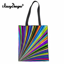 NoisyDesigns Women Tote Bags Muilt Color Rainbow Bag Double Sides Printing Lady Sac Reusable Shopping Bag Beach HandBags